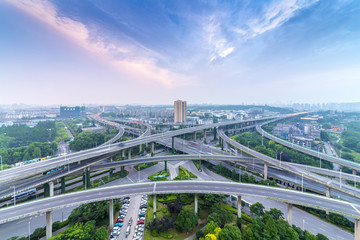 city interchange closeup , beautiful transport infrastructure background