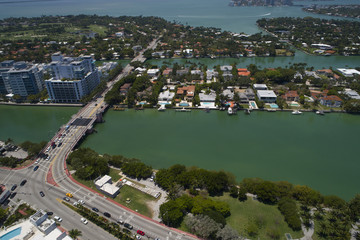 Aerial image of allison Island and the 63rd Street draw bridge
