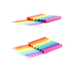 Rainbow gradient made of chalks