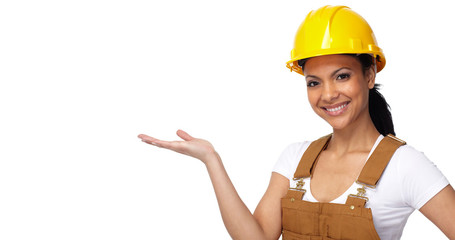 Builder worker woman