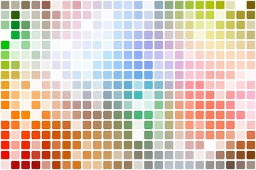 Rainbow colors occasional opacity mosaic over white