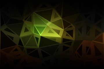 Green brown yellow black random sizes low poly background