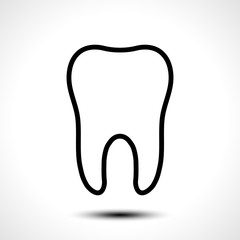  Tooth vector icon. Dental symbol