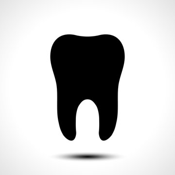  Tooth vector icon. Dental symbol