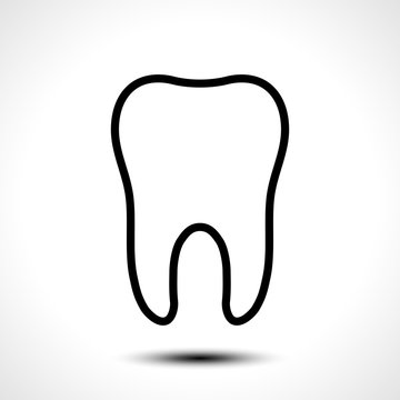  Tooth vector icon. Dental symbol