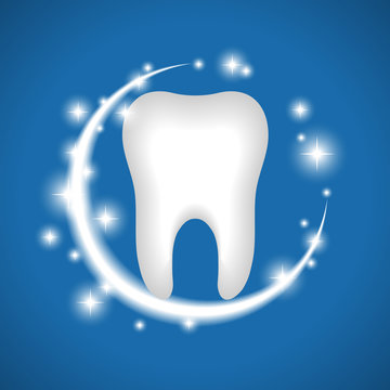 Whitening of human tooth. Vector illustration
