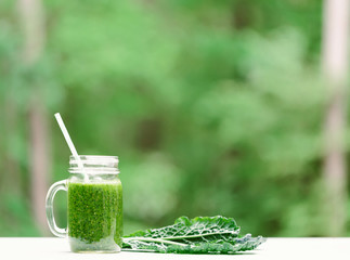 Kale and greens smoothie beverage