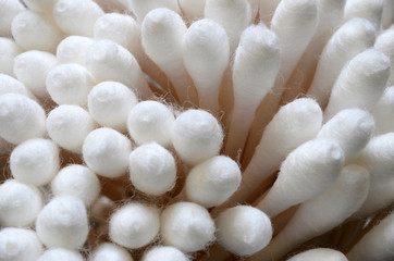 White Cotton Swab Close Up