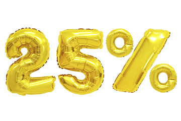 twenty five percent from balloons golden color