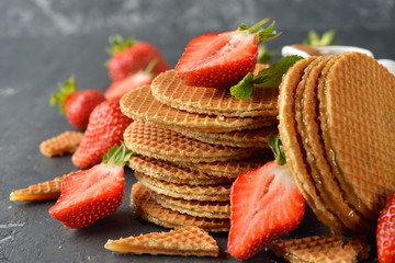 Holland waffles with caramel