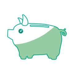 silhouette save money inside pig in the home, vector illustration