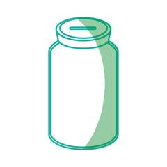 silhouette glass bottle to save cash money, vector illustration