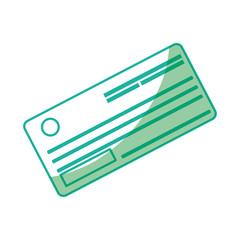 silhouette cute paper check bank to pay, vector illustration design