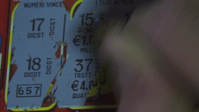 Red Lottery Ticket Scratch