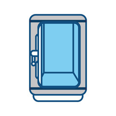 silver metal strong box open, vector illustration