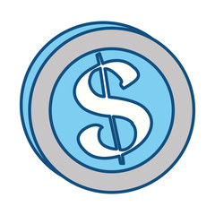 blue coins money save, vector illustration design