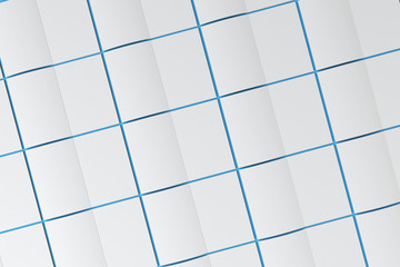 Grid of blank white opened brochure mock-up on blue background