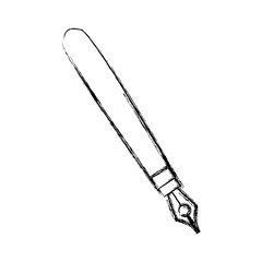figure cute luxury pen object to write, vector illustration
