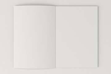 Blank white open brochure mock-up on white background - 156084470