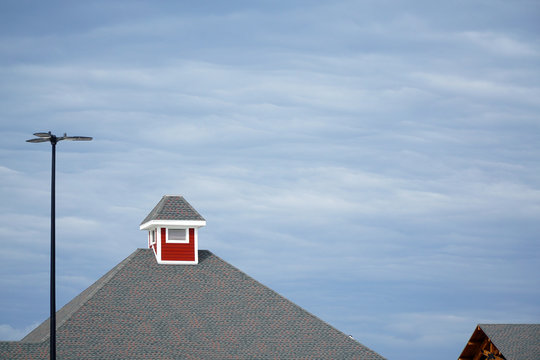 Building Roof And Street Lamp 