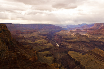 Sun reflection in the river Grand Canyon