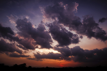 Fototapeta na wymiar twilight sky and sunset background