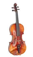 Fototapeta na wymiar wooden maple violin isolated on white