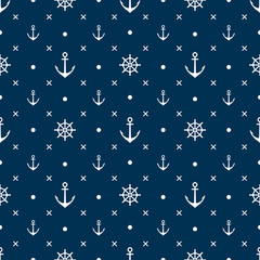 anchor seamless pattern vector black background © Noon Creative Lab