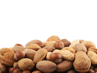 Pile of nuts isolated