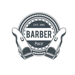 Barber shop vector vintage label