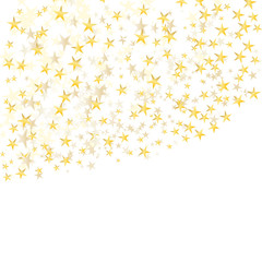 Fototapeta na wymiar golden star flowing over white background