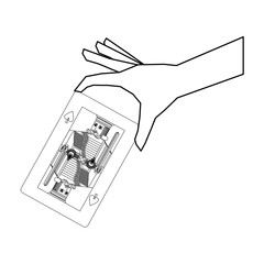 hand holding playing cards poker. concept of gambling. vector illustration