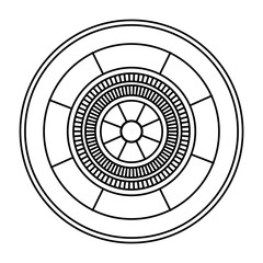 casino gambling roulette wheel game image outline vector illustration