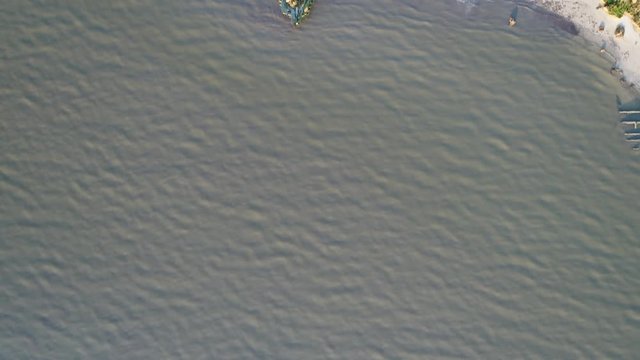 Aerial Footage of Old Shipwreck Delaware Bay Heislerville