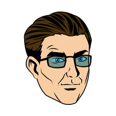 portrait of a man, male professional face close-up vector illustration