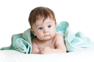 Cute baby with towel