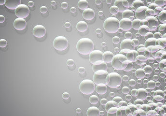 Soap bubbles abstract background with rainbow colored airy foam