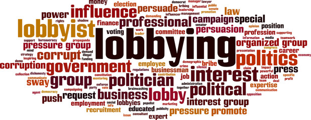 Lobbying word cloud - obrazy, fototapety, plakaty