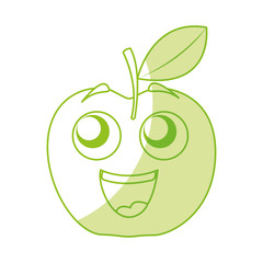 apple happy kawaii character vector illustration design