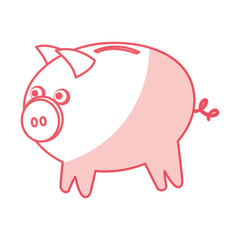 cute piggy character icon vector illustration design