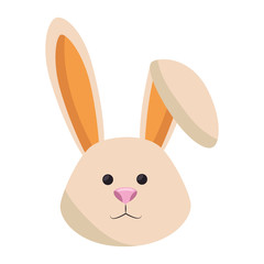 easter bunny icon over white background.  colorful design. vector illustration