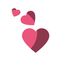 hearts icon over white background. vector illustration