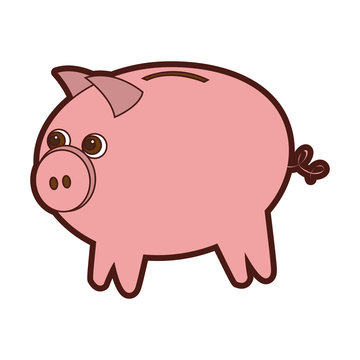 cute piggy character icon vector illustration design