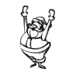 sketch style santa claus. funny cartoon, character, vector illustration.