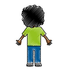 back black child character vector illustration design