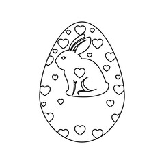 easter egg with rabbit icon icon over white background. vector illustration