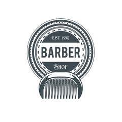 Barber shop vector vintage label
