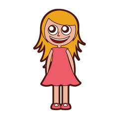 cute little girl character vector illustration design