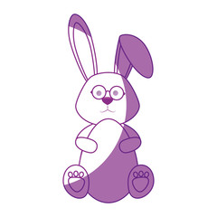 easter bunny with glasses icon over white background.  vector illustration