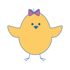 cute chicken icon over white background. colorful design. vector illustration